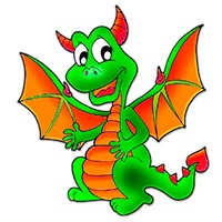 Cartoon dragon coloring pages