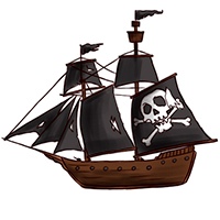 Pirate ship coloring pages