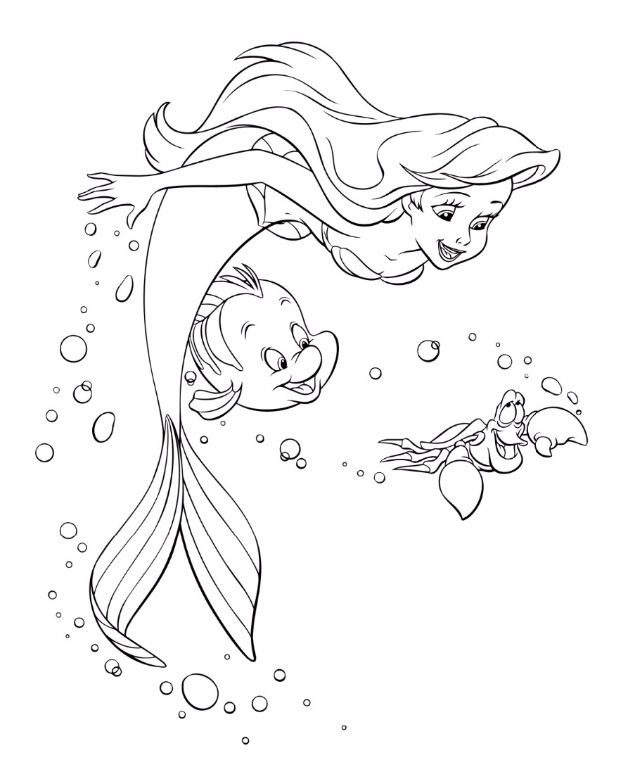 disney mermaid coloring pages
