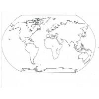 Continents map coloring pages