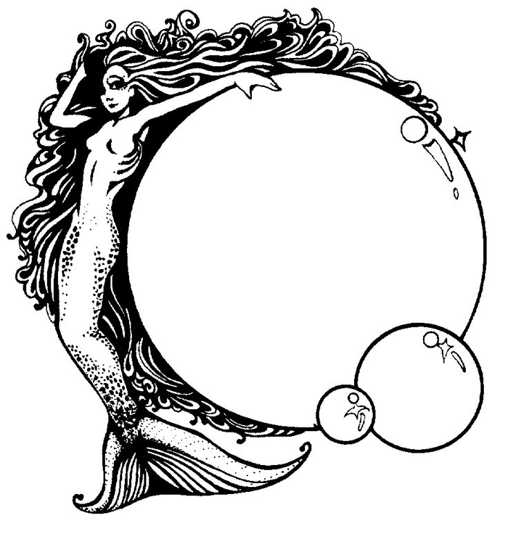 Realistic mermaid coloring pages