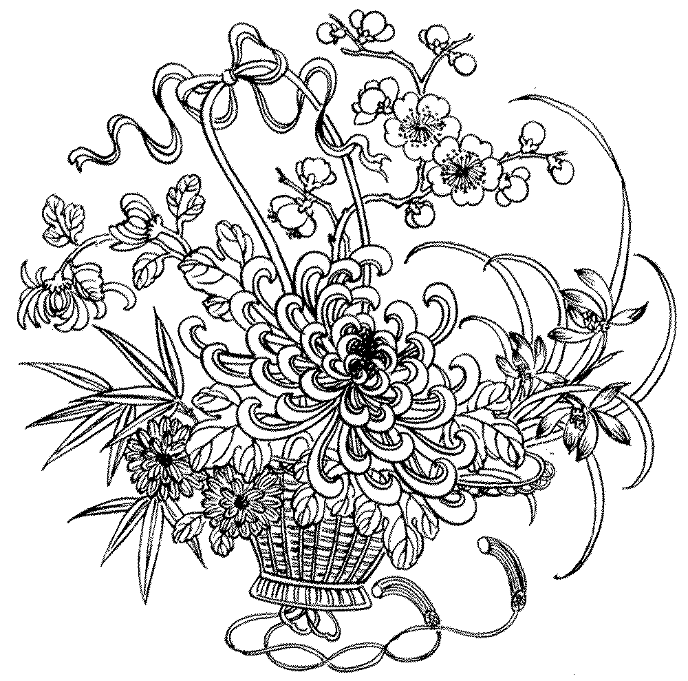 Adult coloring pages flowers