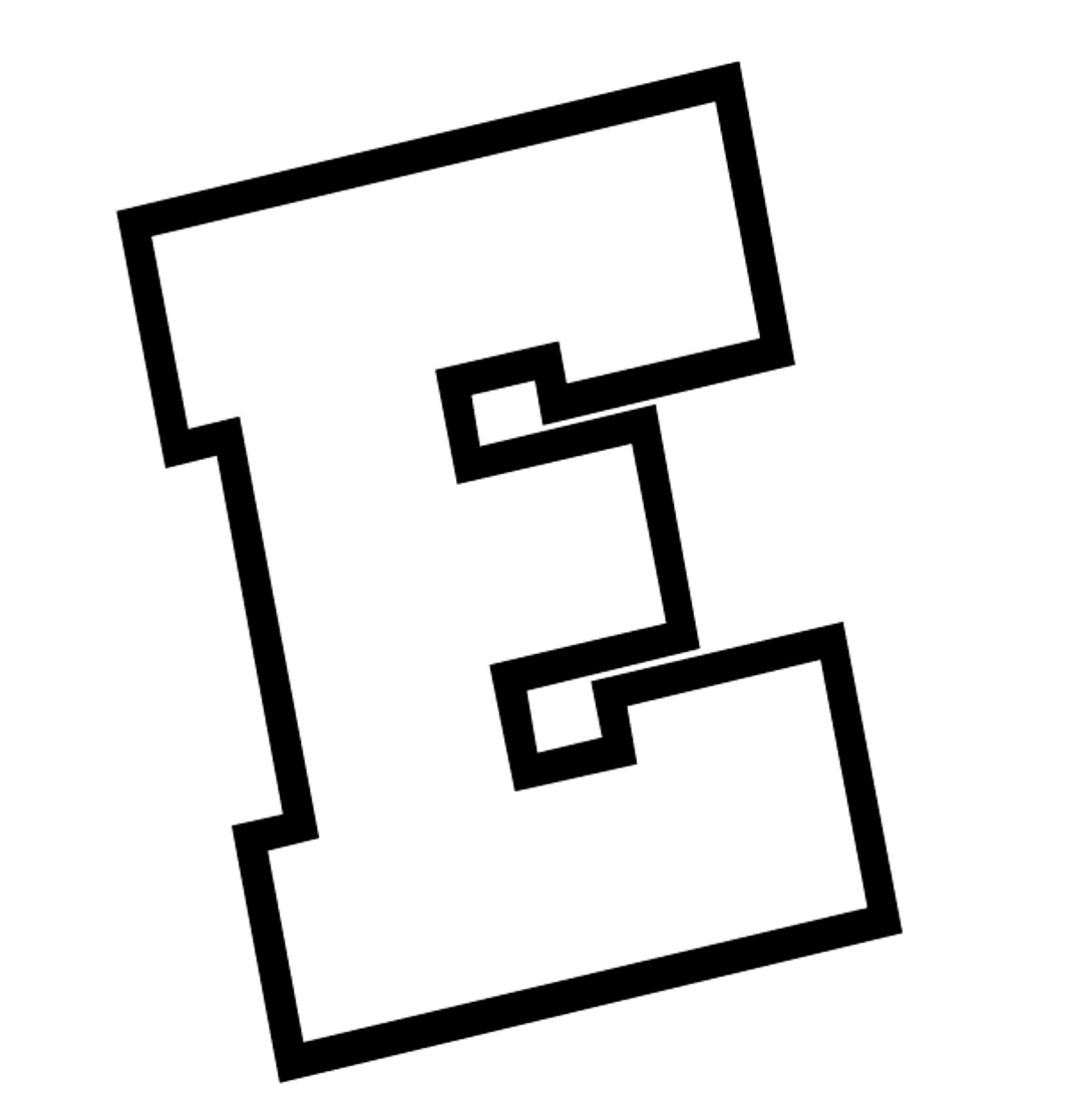 Letter e coloring page