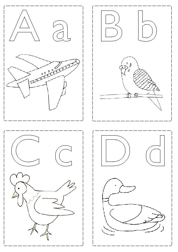 Flash Cards Coloring Pages Alphabet Abc