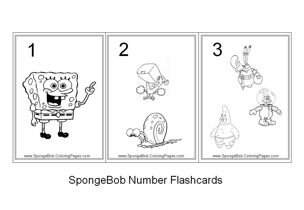 Flash Cards Coloring Pages Alphabet Spongebob Abc