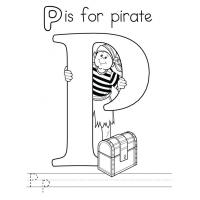 Letter P coloring pages