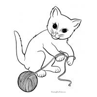 Kitten coloring pages to download and print for free