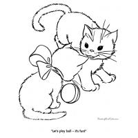 Cute kitten coloring pages
