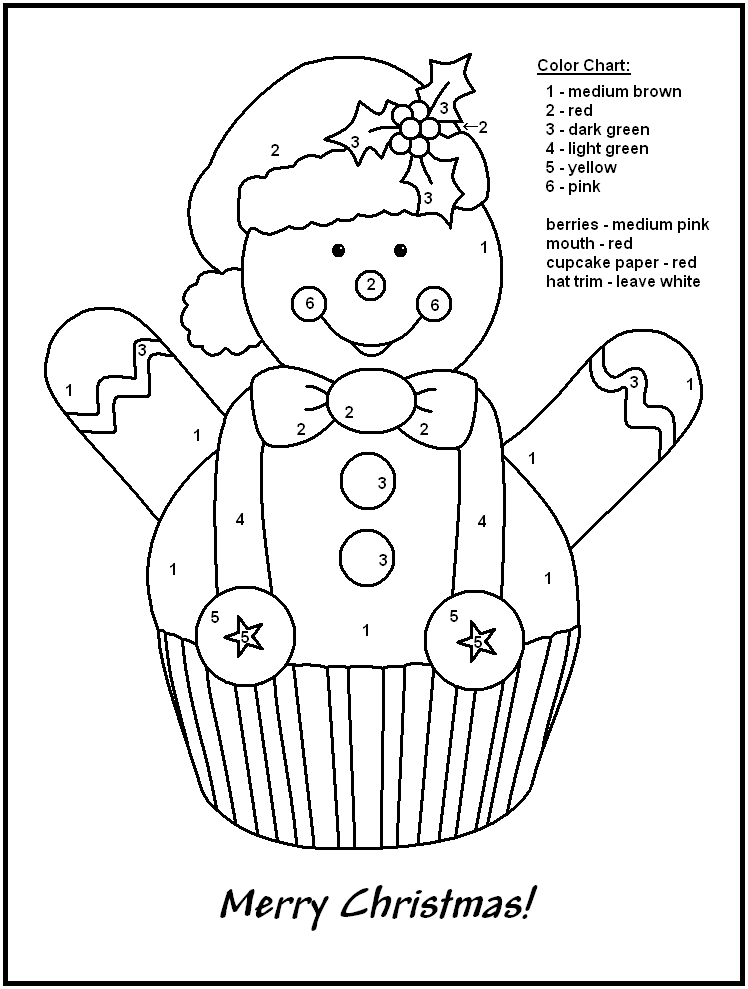Christmas Color By Numbers to download and print for free