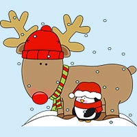 Cute animal christmas coloring pages