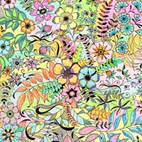 Detailed flower coloring pages