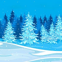 Winter landscape coloring pages