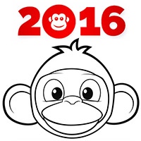 Coloring for the new year 2016 monkeys