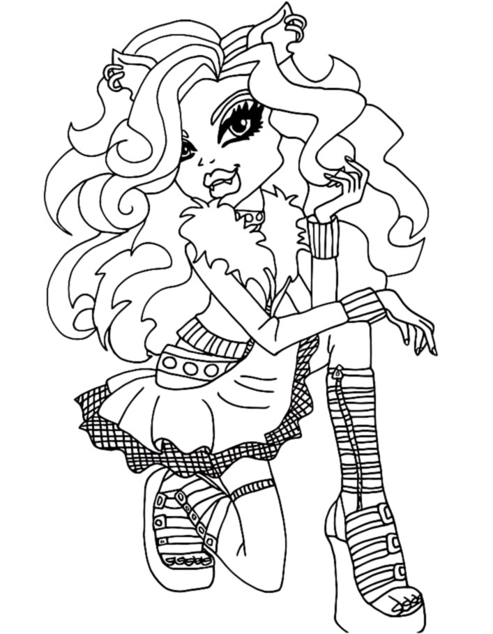 Monster High Coloring Pages Clawdeen Wolf