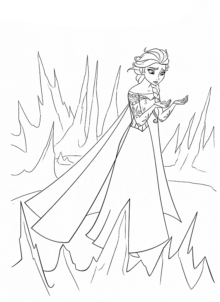Elsa Coloring Pages Frozen 2 Show Yourself - img-Bade