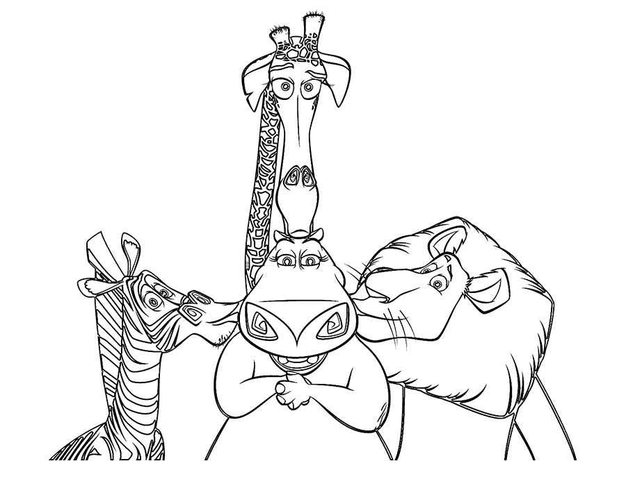 Download Madagascar coloring pages Cartoon character coloring pages for kids