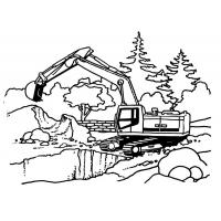 Excavator coloring pages