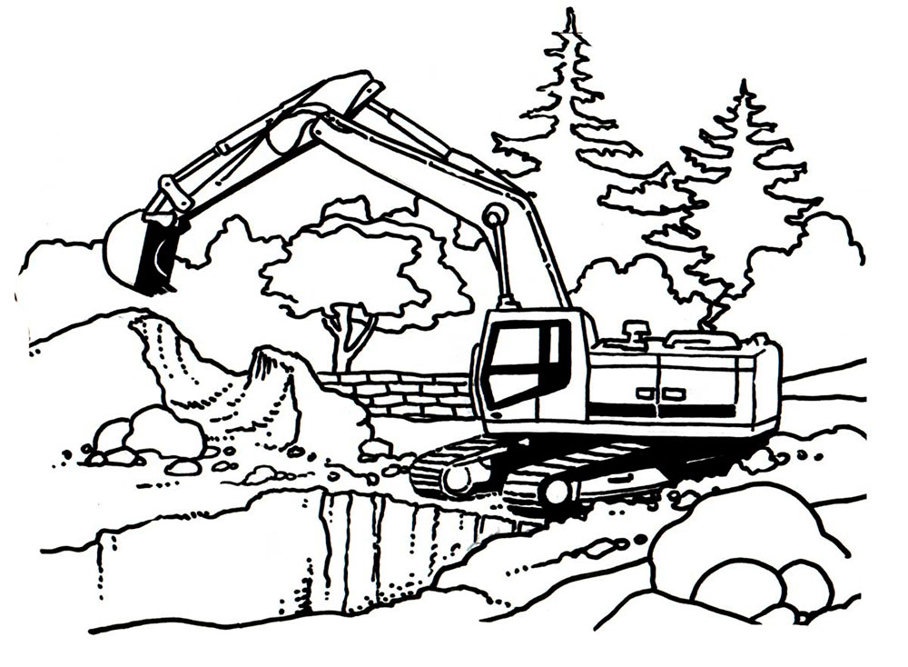 Excavator And Dump Truck Coloring Pages Coloring Pages