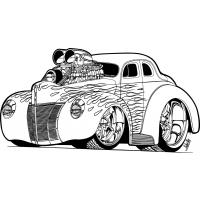 Hot rod coloring pages