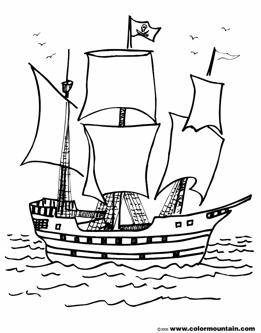 Pirate Ship Coloring Page 8