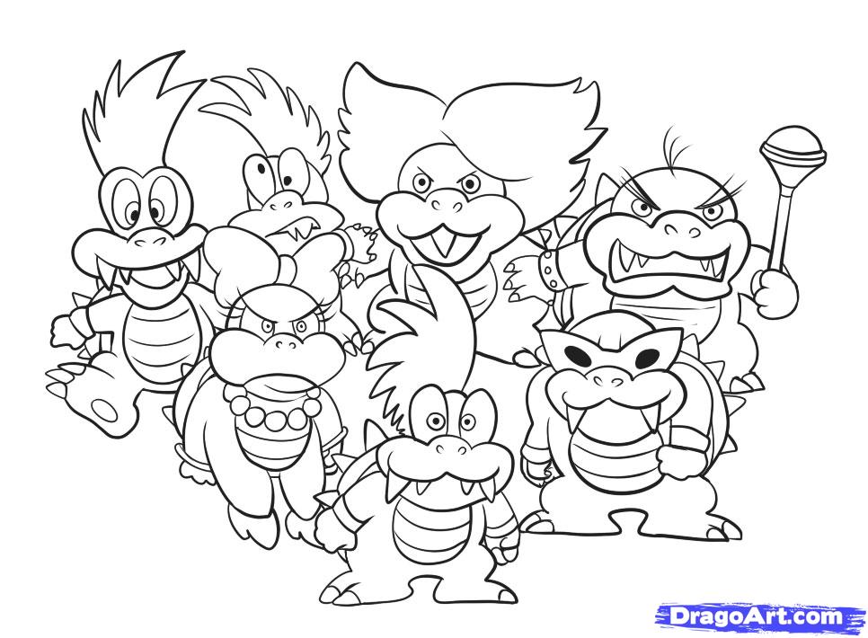 Download Mario bowser coloring pages