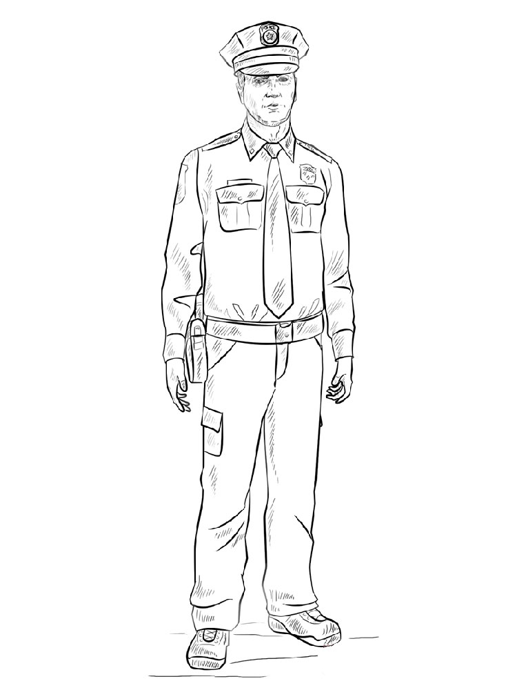coloring police officer