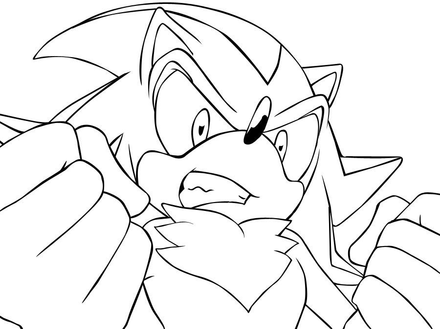 Shadow the hedgehog coloring pages.
