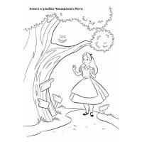Alice in wonderland coloring pages