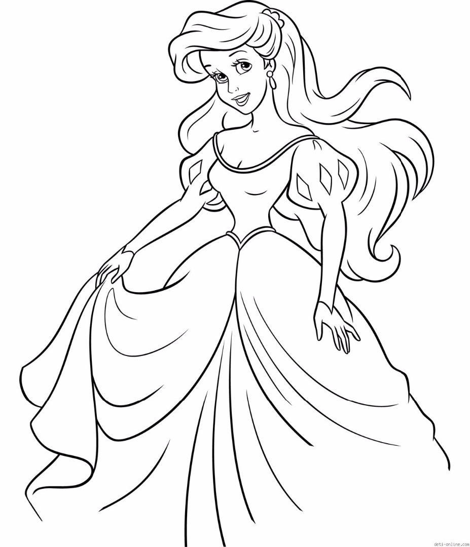 OJK Coloring Pages Ariel In A Dress AZW Download