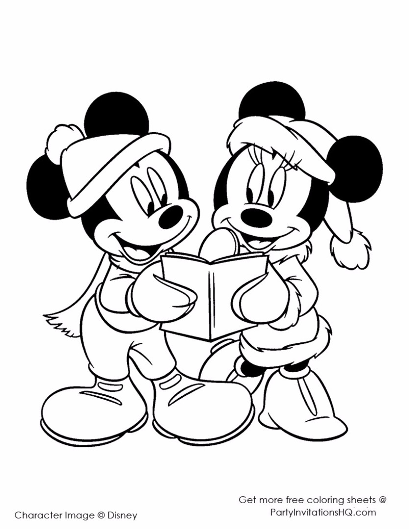 Mickey mouse christmas coloring pages