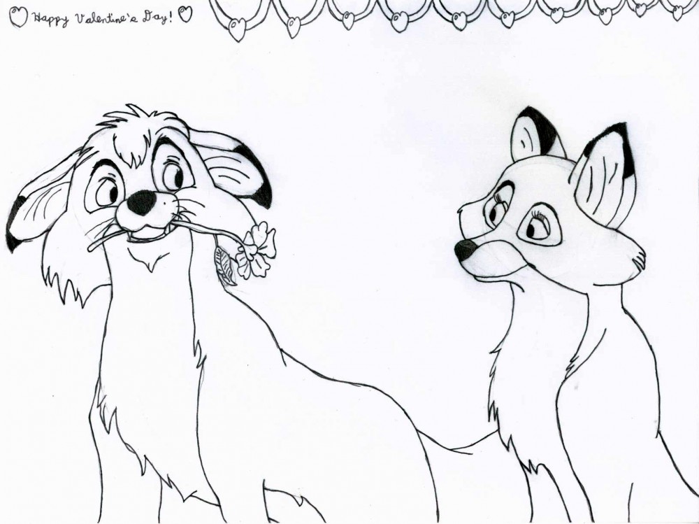  Fox  and the hound  coloring  pages 