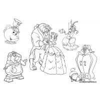 Beauty and the beast coloring pages