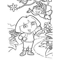 Dora and boots coloring pages