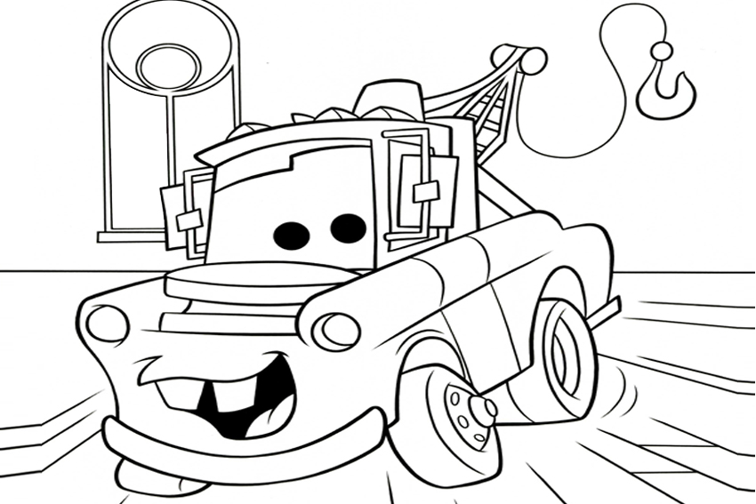 mater from cars coloring pages