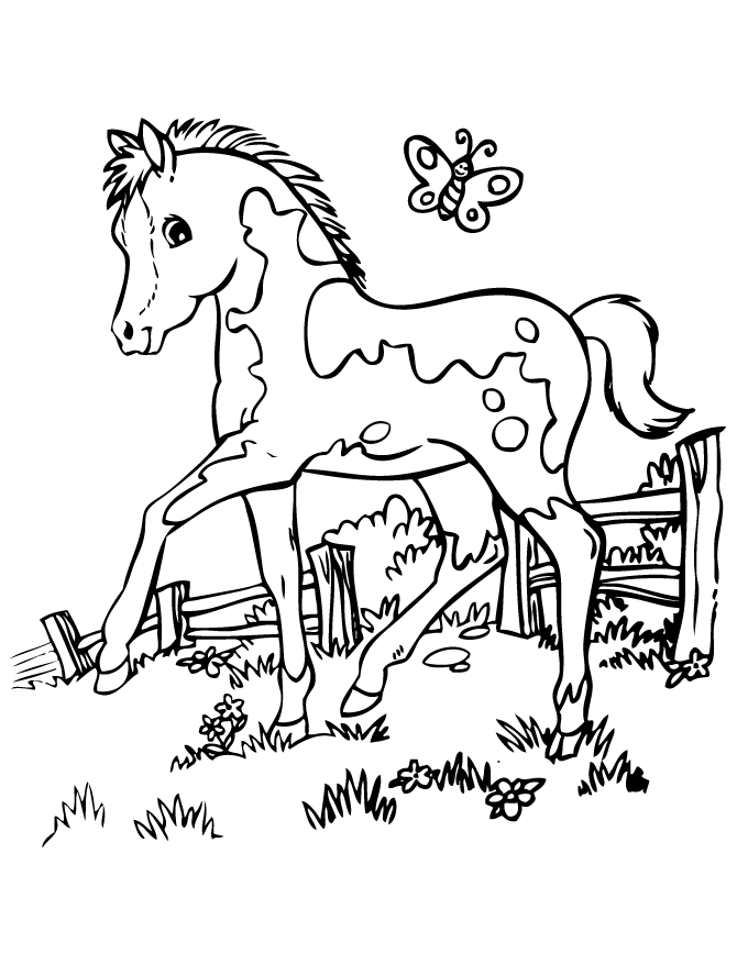 Download Cartoon horses coloring pages
