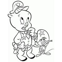 Porky the pig coloring pages
