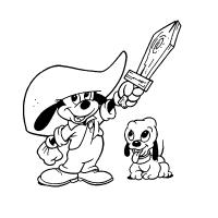 Mickey mouse musketeer coloring pages
