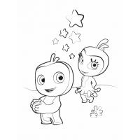 Kate and Mim-Mim coloring pages