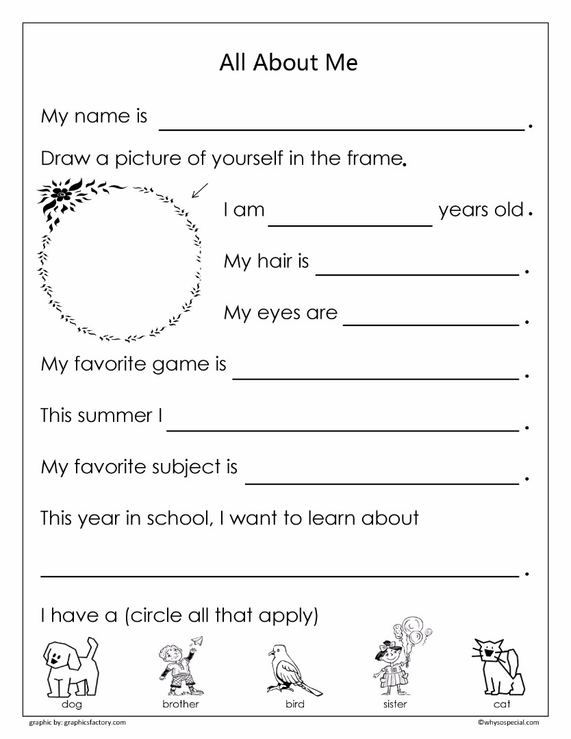 All about me coloring pages