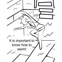 Swimming safety coloring pages