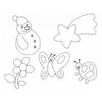 Coloring pages on points for children of 3-4 years