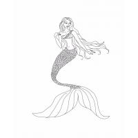 Realistic mermaid coloring pages