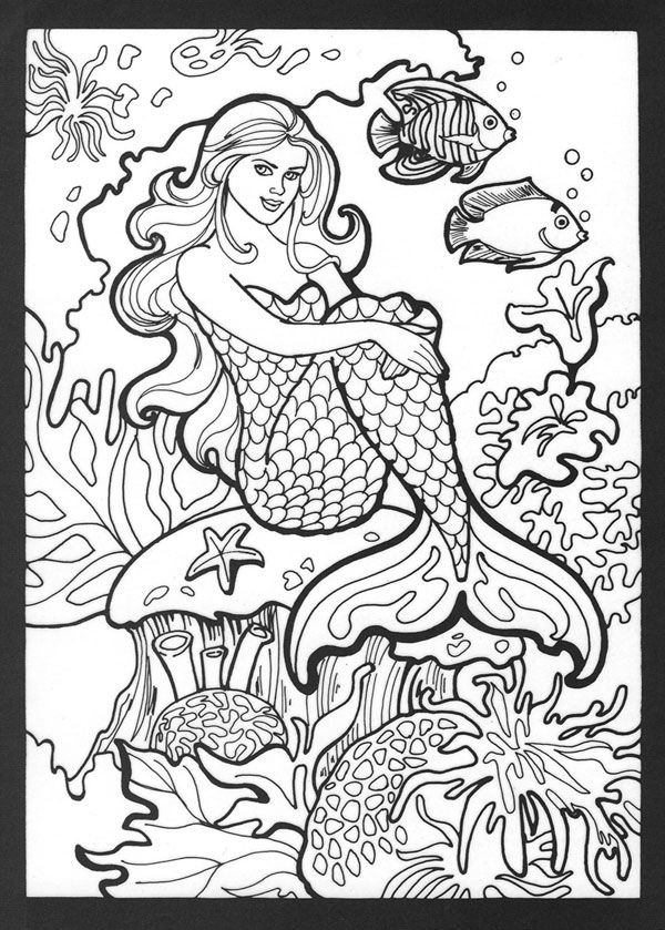 enchanted beautiful mermaid coloring pages