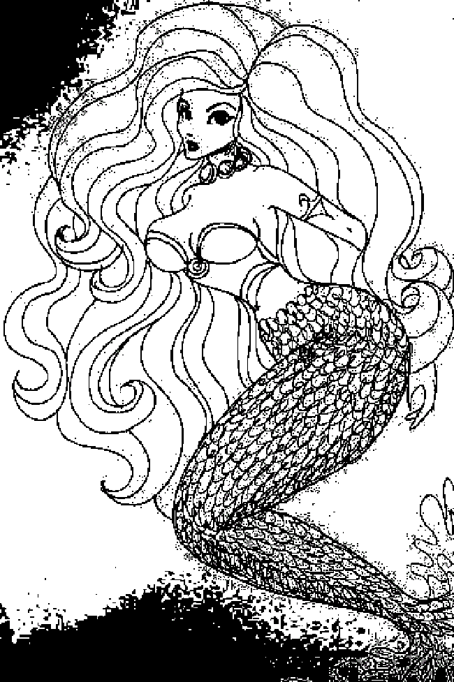 realistic mermaid coloring pages