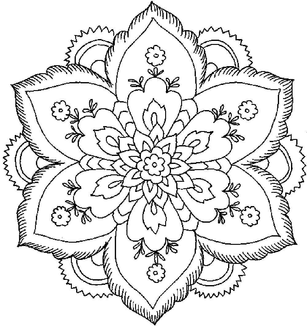 Detailed Flower Coloring Pages 7