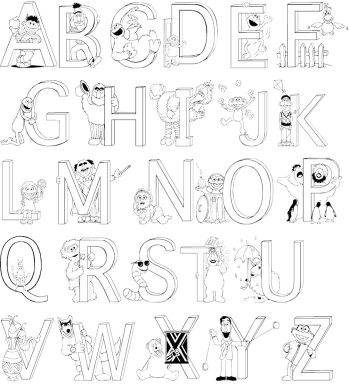 Download A z alphabet coloring pages