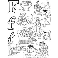 Letter F coloring pages