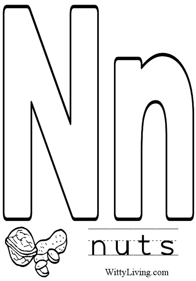 Download Letter n coloring pages
