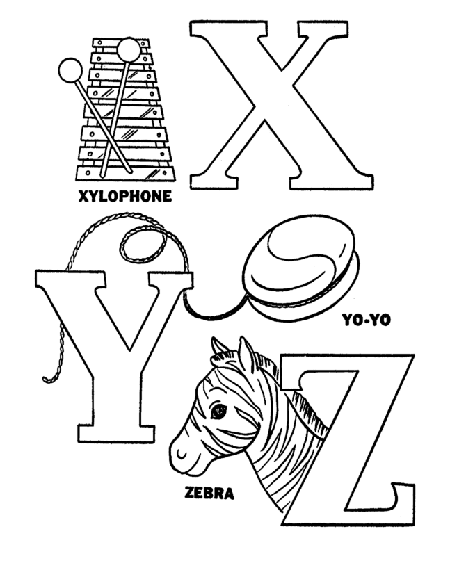 Letter X Coloring Page