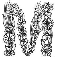Alphabet flower coloring pages